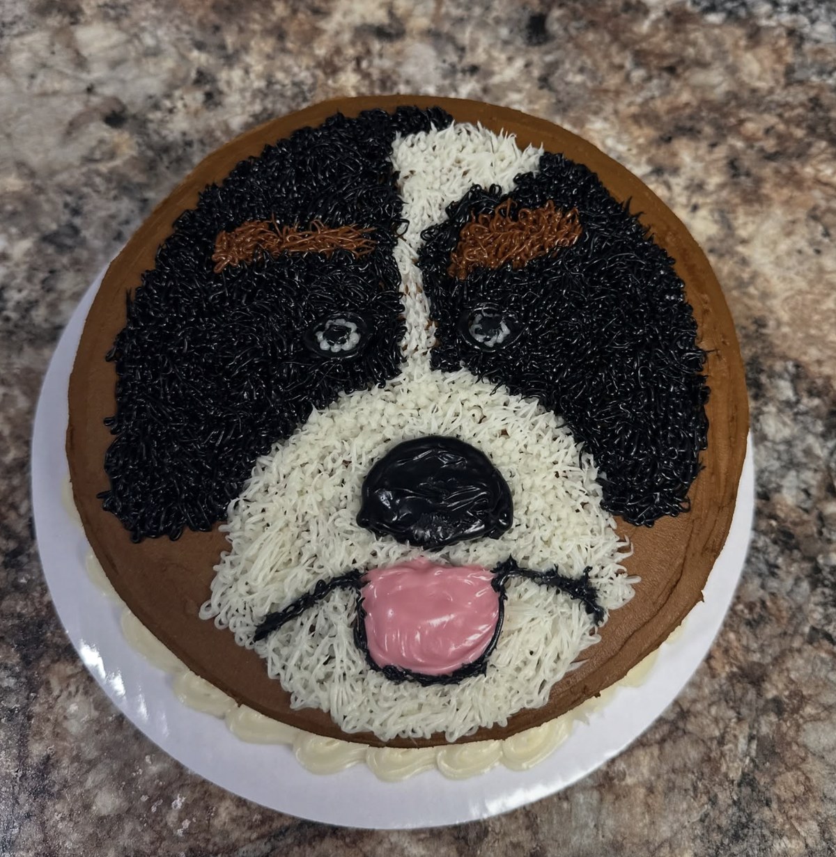 Seasonal special dog face cake